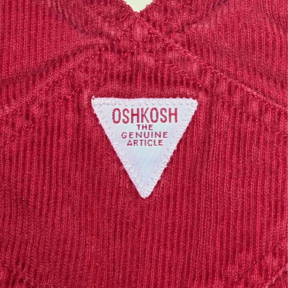 Vintage Osh Kosh Baby Bgosh‎ Corduroy Penguin Overalls Y2K Red Size 3-6 Months